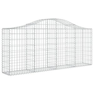 vidaXL Gabionen mit Hochbogen 25 Stk 200x30x80/100cm Verzinktes Eisen 3145425