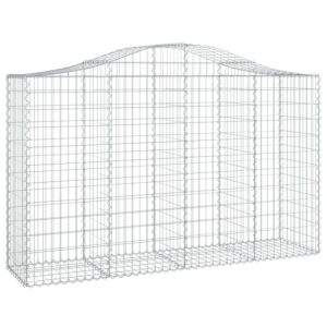 vidaXL Gabionen mit Hochbogen 25 Stk 200x50x120/140cm Verzinktes Eisen 3145677