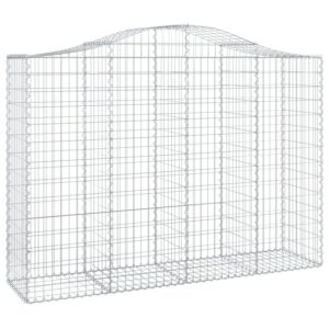 vidaXL Gabionen mit Hochbogen 25 Stk 200x50x140/160cm Verzinktes Eisen 3145698