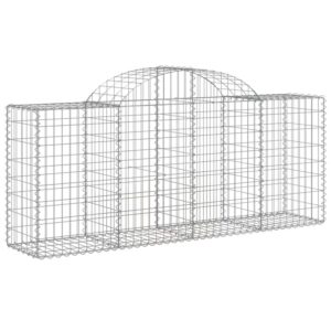 vidaXL Gabionen mit Hochbogen 25 Stk 200x50x80/100cm Verzinktes Eisen 3146315