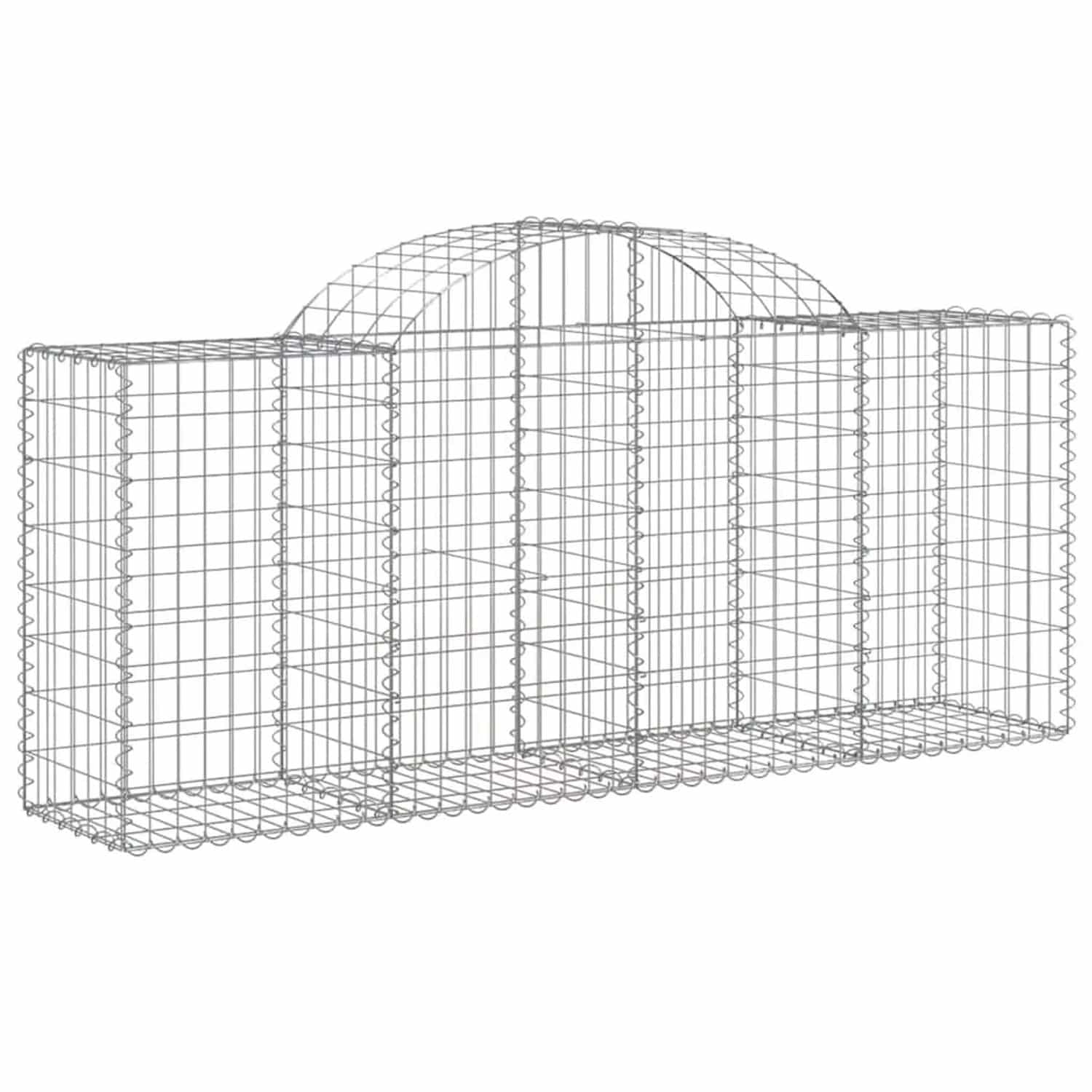 vidaXL Gabionen mit Hochbogen 25 Stk 200x50x80/100cm Verzinktes Eisen 3146315