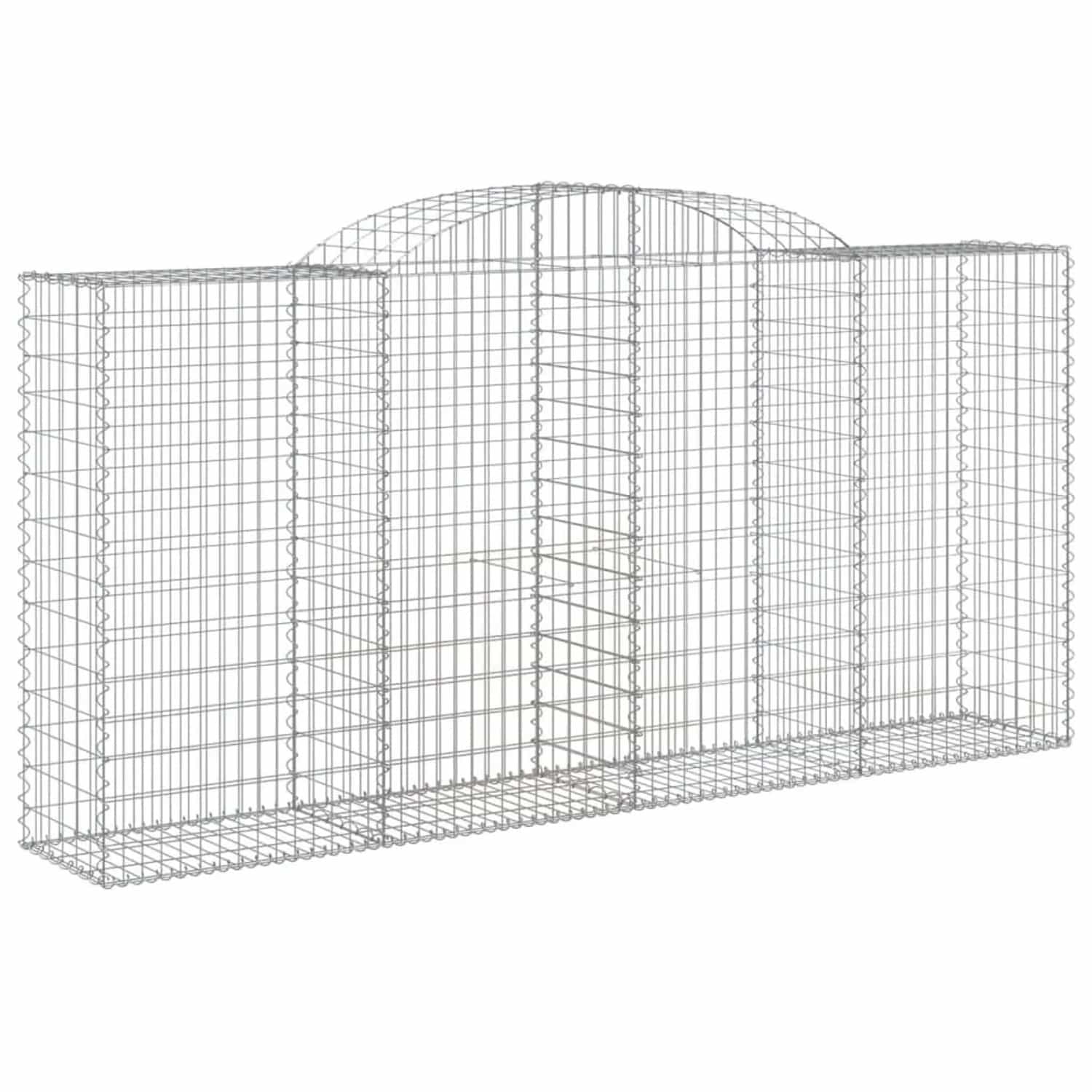 vidaXL Gabionen mit Hochbogen 25 Stk 300x50x140/160cm Verzinktes Eisen 3146752