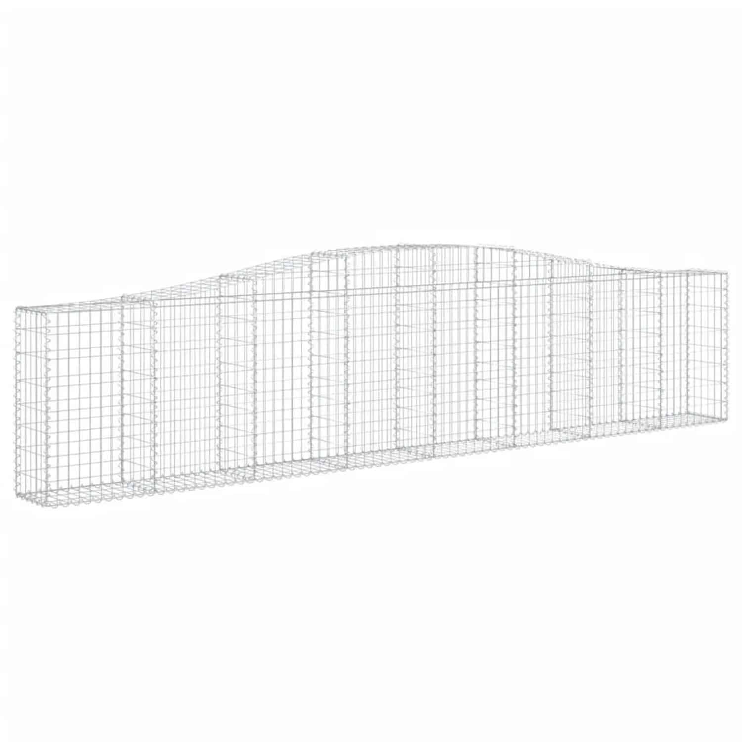 vidaXL Gabionen mit Hochbogen 25 Stk 400x30x80/100cm Verzinktes Eisen 3145824