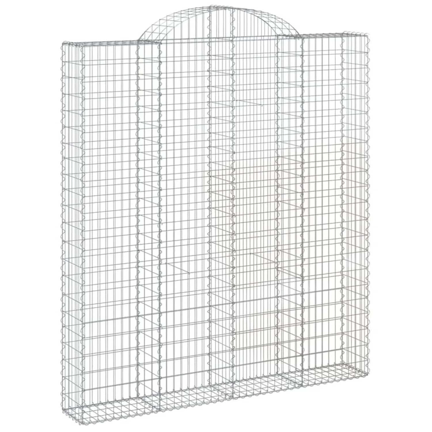 vidaXL Gabionen mit Hochbogen 3 Stk 200x30x220/240cm Verzinktes Eisen 3146237