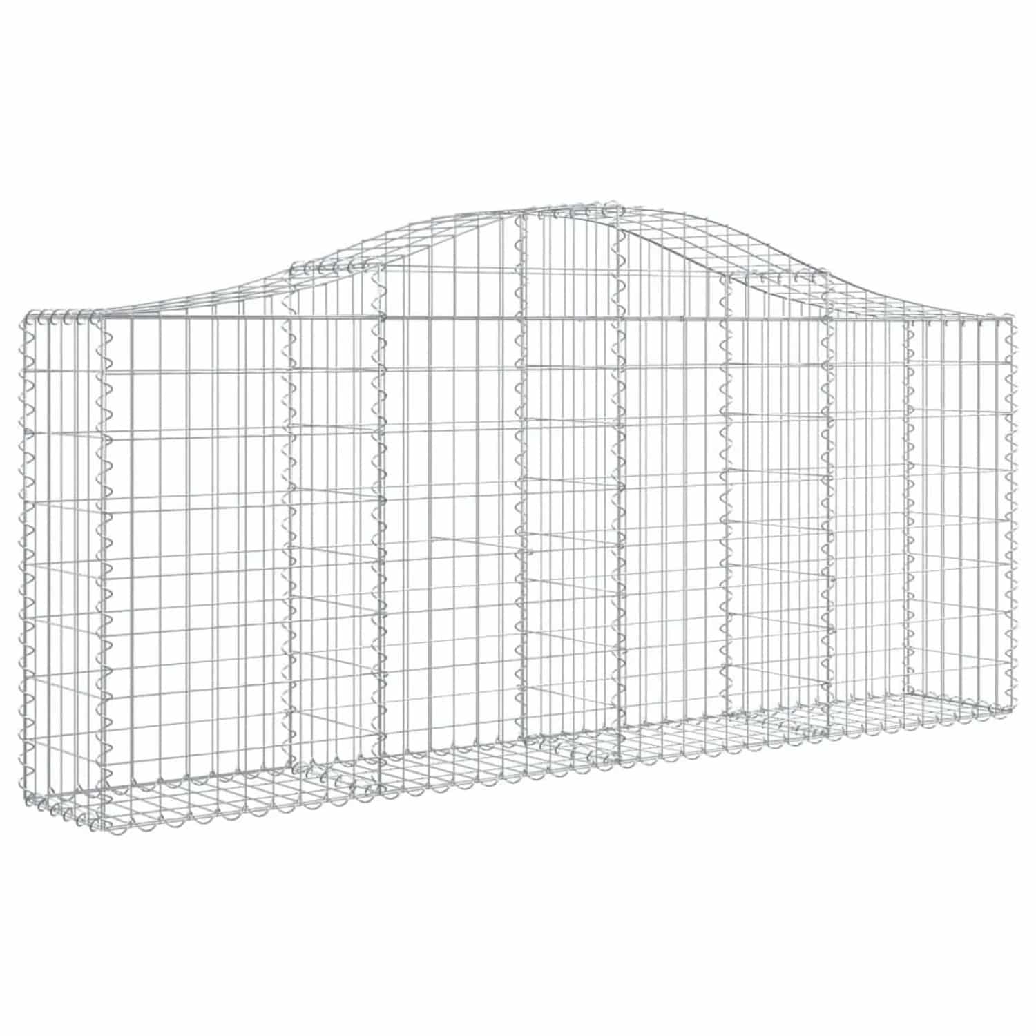 vidaXL Gabionen mit Hochbogen 3 Stk 200x30x80/100 cm Verzinktes Eisen 3145410