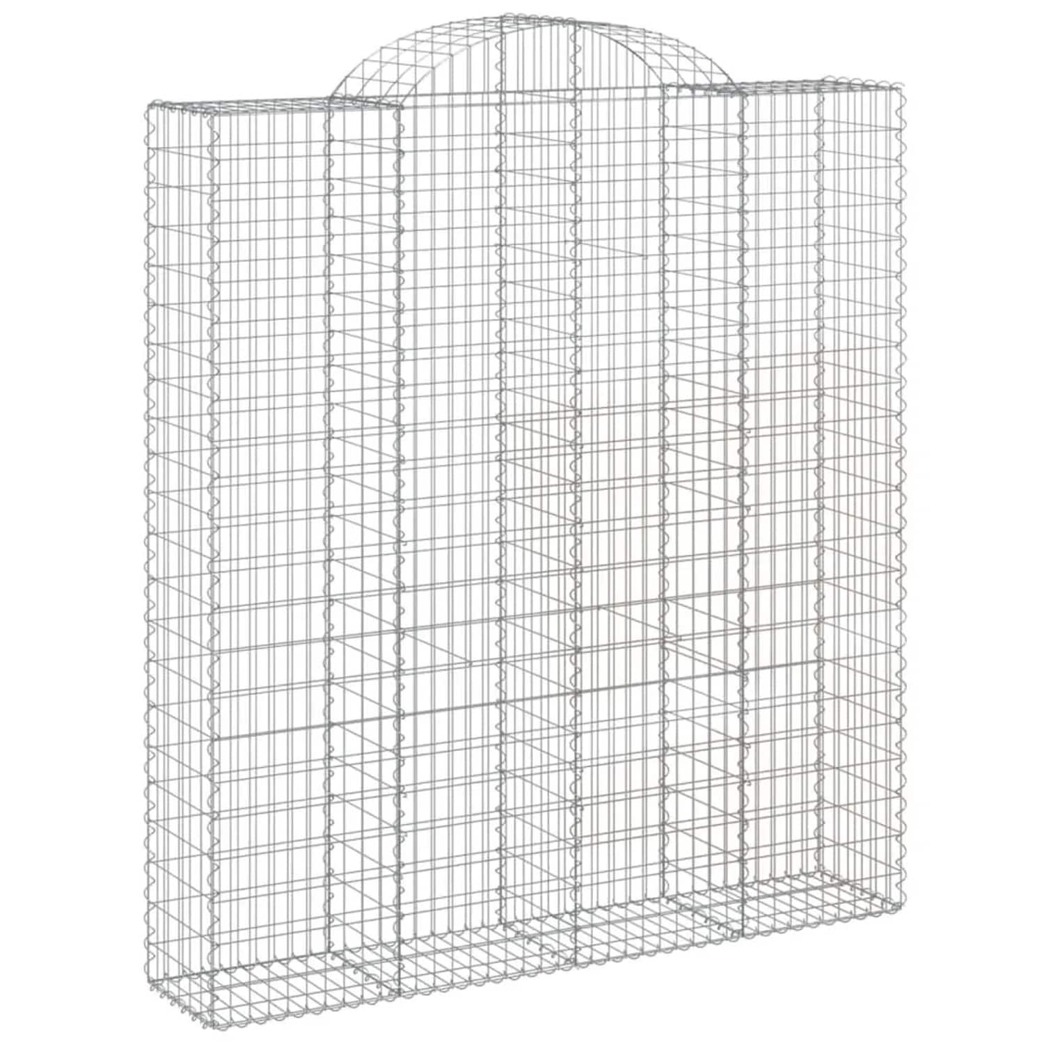 vidaXL Gabionen mit Hochbogen 3 Stk 200x50x220/240cm Verzinktes Eisen 3146447