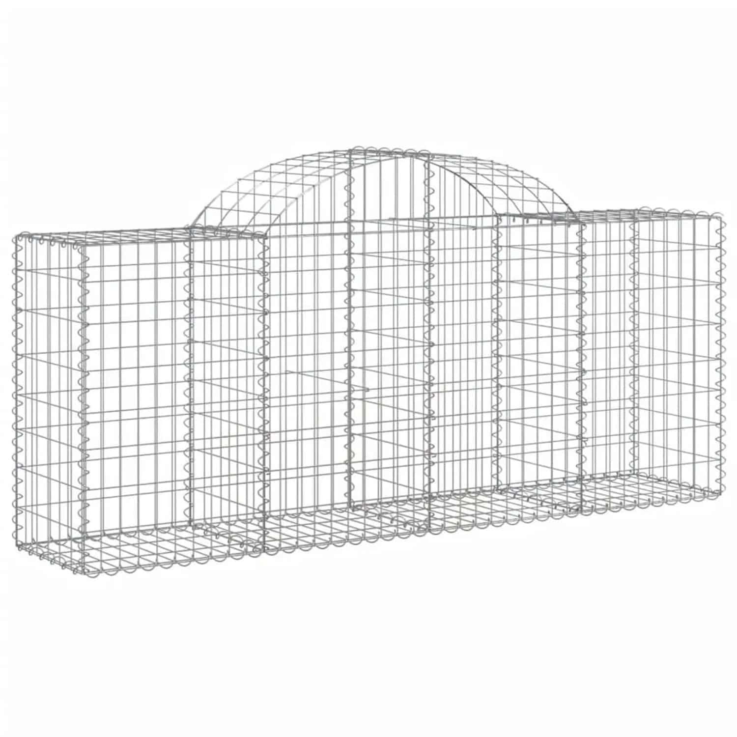 vidaXL Gabionen mit Hochbogen 3 Stk 200x50x80/100 cm Verzinktes Eisen 3146300