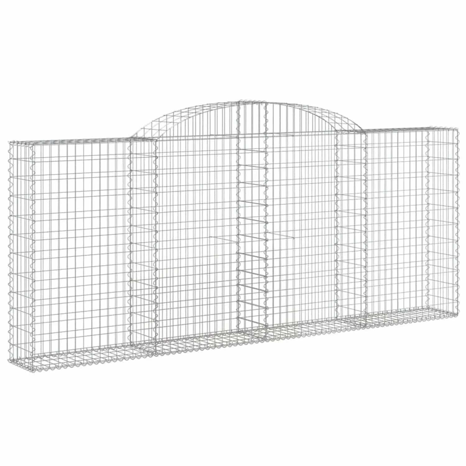 vidaXL Gabionen mit Hochbogen 3 Stk 300x30x120/140cm Verzinktes Eisen 3146540