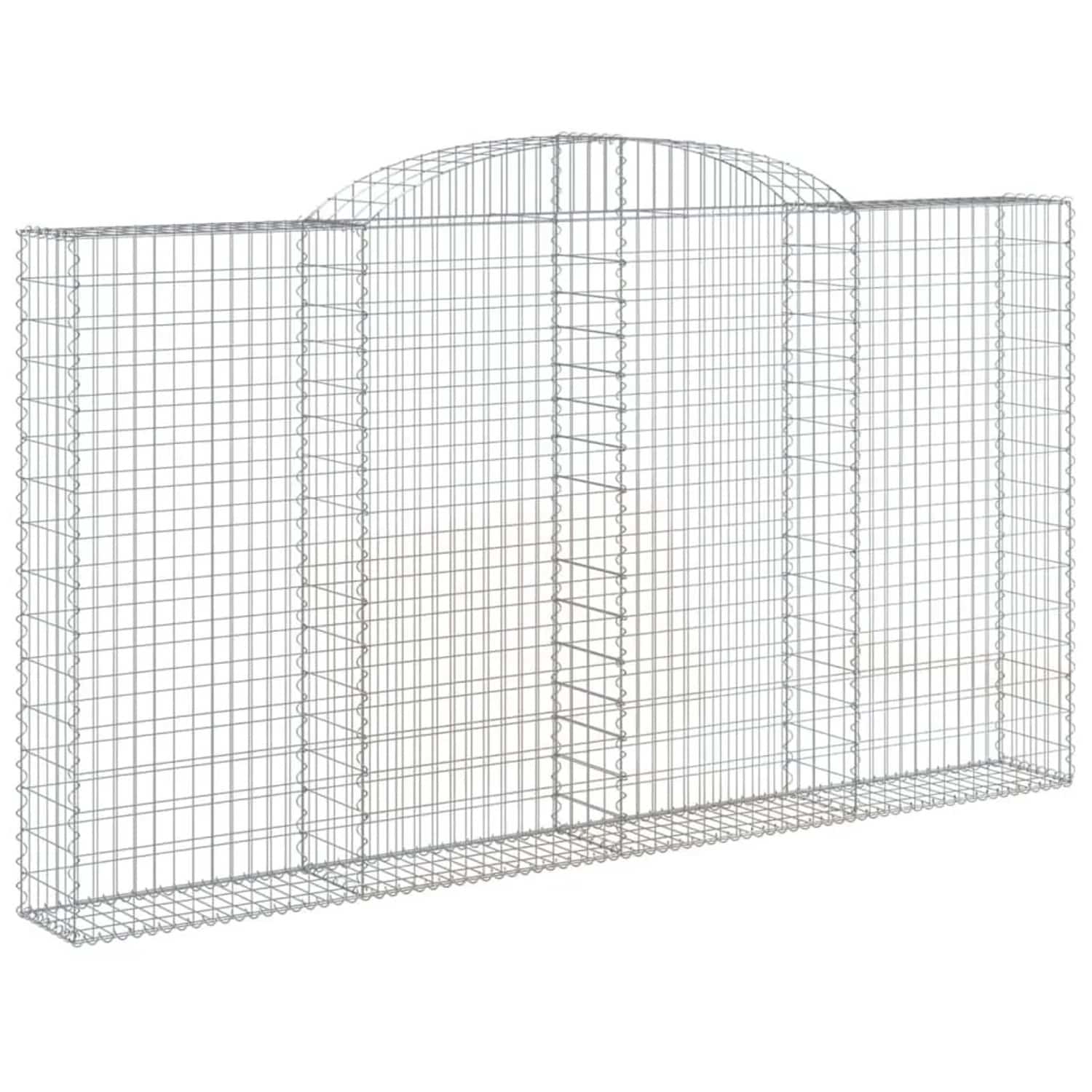 vidaXL Gabionen mit Hochbogen 3 Stk 300x30x160/180cm Verzinktes Eisen 3146576