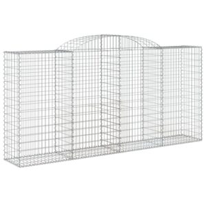 vidaXL Gabionen mit Hochbogen 3 Stk 300x50x140/160cm Eisen 1666573