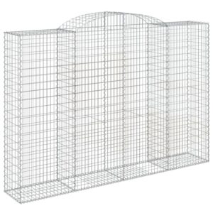 vidaXL Gabionen mit Hochbogen 3 Stk 300x50x200/220cm Verzinktes Eisen 3146792