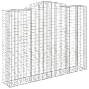 vidaXL Gabionen mit Hochbogen 3 Stk 300x50x220/240cm Eisen 1671042