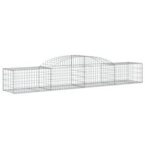 vidaXL Gabionen mit Hochbogen 3 Stk 300x50x40/60 cm Verzinktes Eisen 3146648