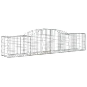 vidaXL Gabionen mit Hochbogen 3 Stk 300x50x60/80 cm Eisen 1671110