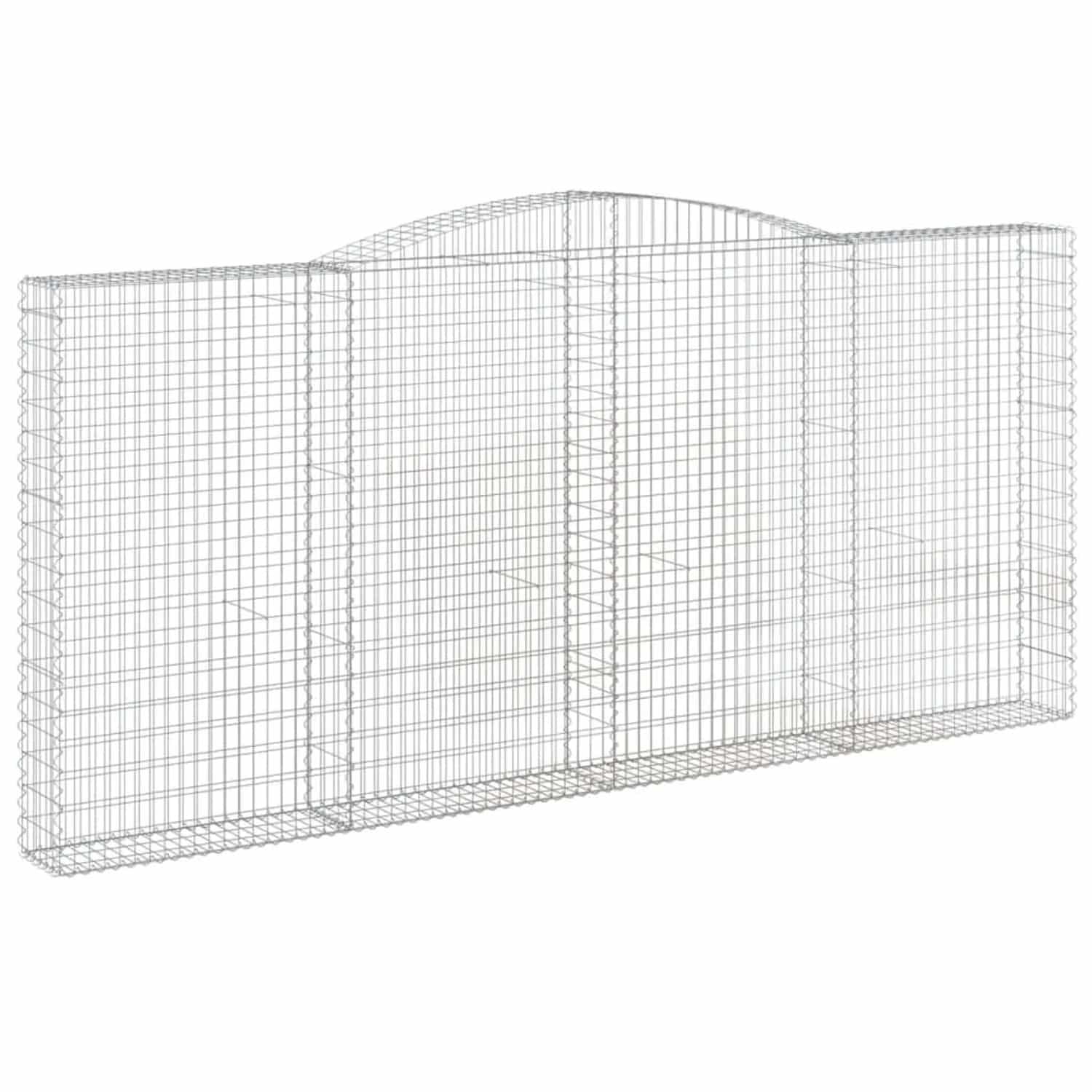 vidaXL Gabionen mit Hochbogen 3 Stk 400x30x180/200cm Verzinktes Eisen 3146919