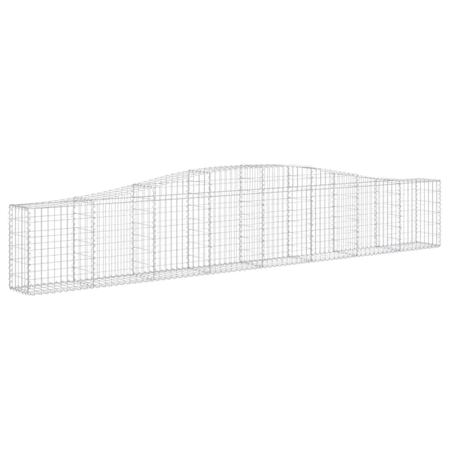 vidaXL Gabionen mit Hochbogen 3 Stk 400x30x60/80 cm Verzinktes Eisen 3145801
