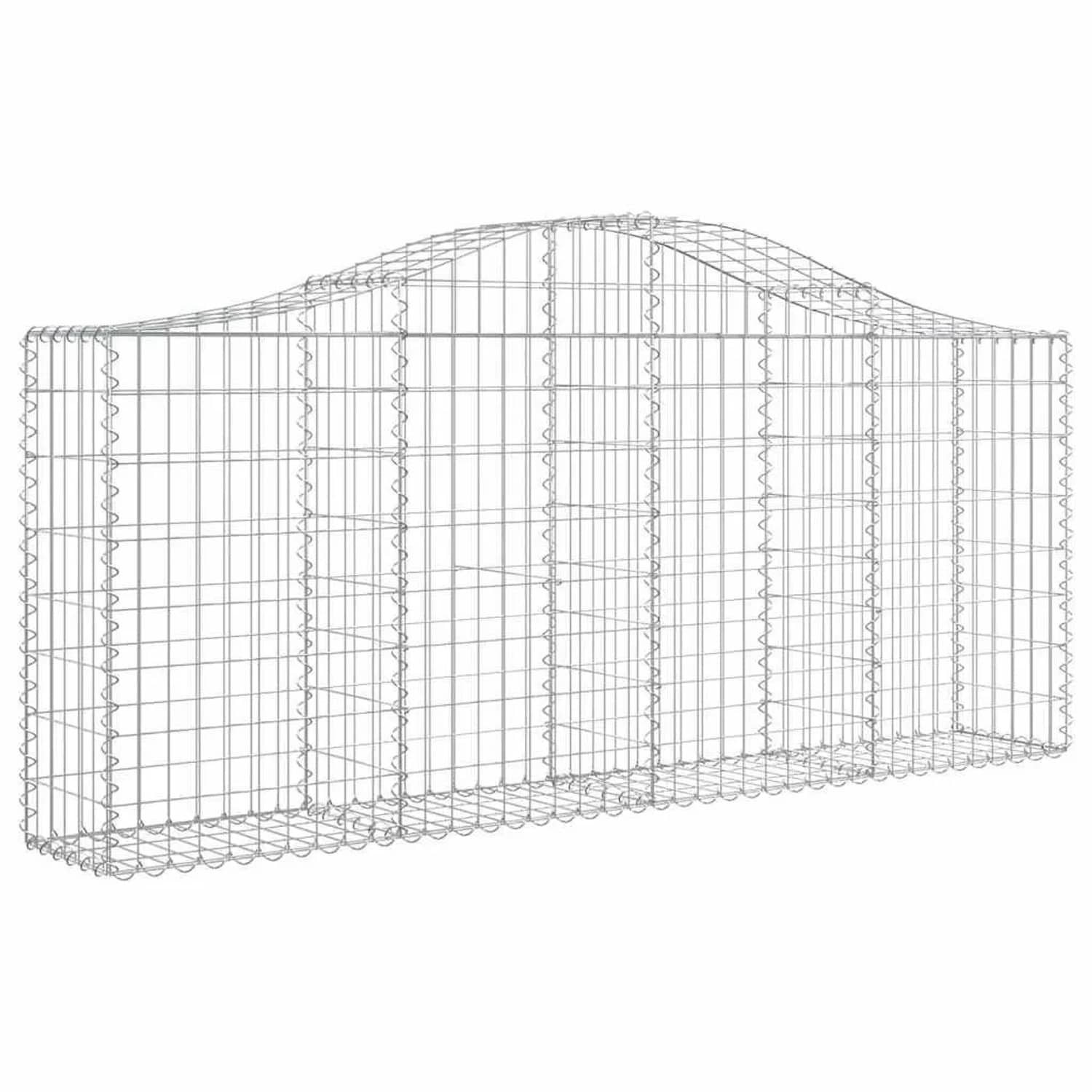 vidaXL Gabionen mit Hochbogen 30 Stk 200x30x80/100cm Verzinktes Eisen 3145426