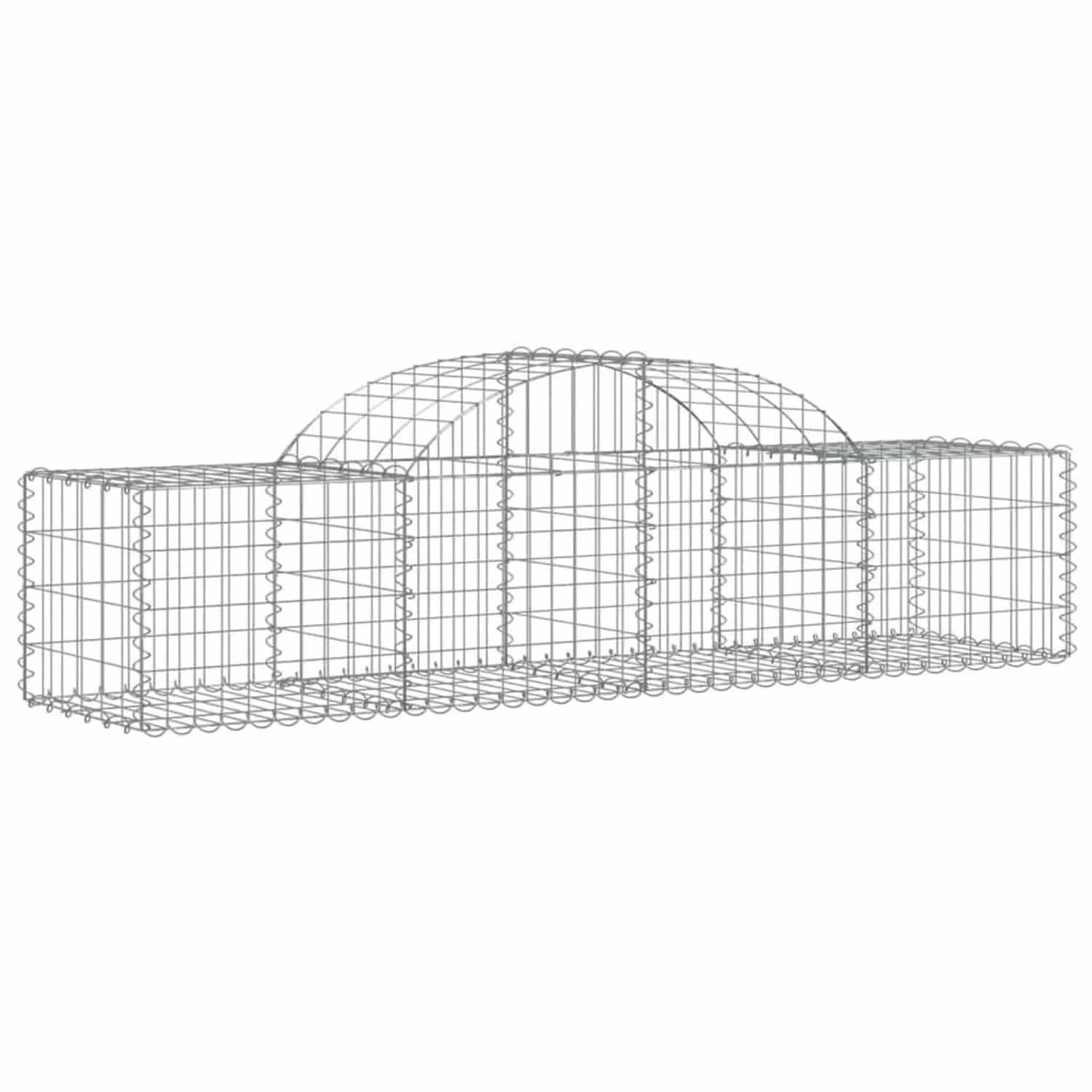vidaXL Gabionen mit Hochbogen 30 Stk 200x50x40/60 cm Verzinktes Eisen 3146274
