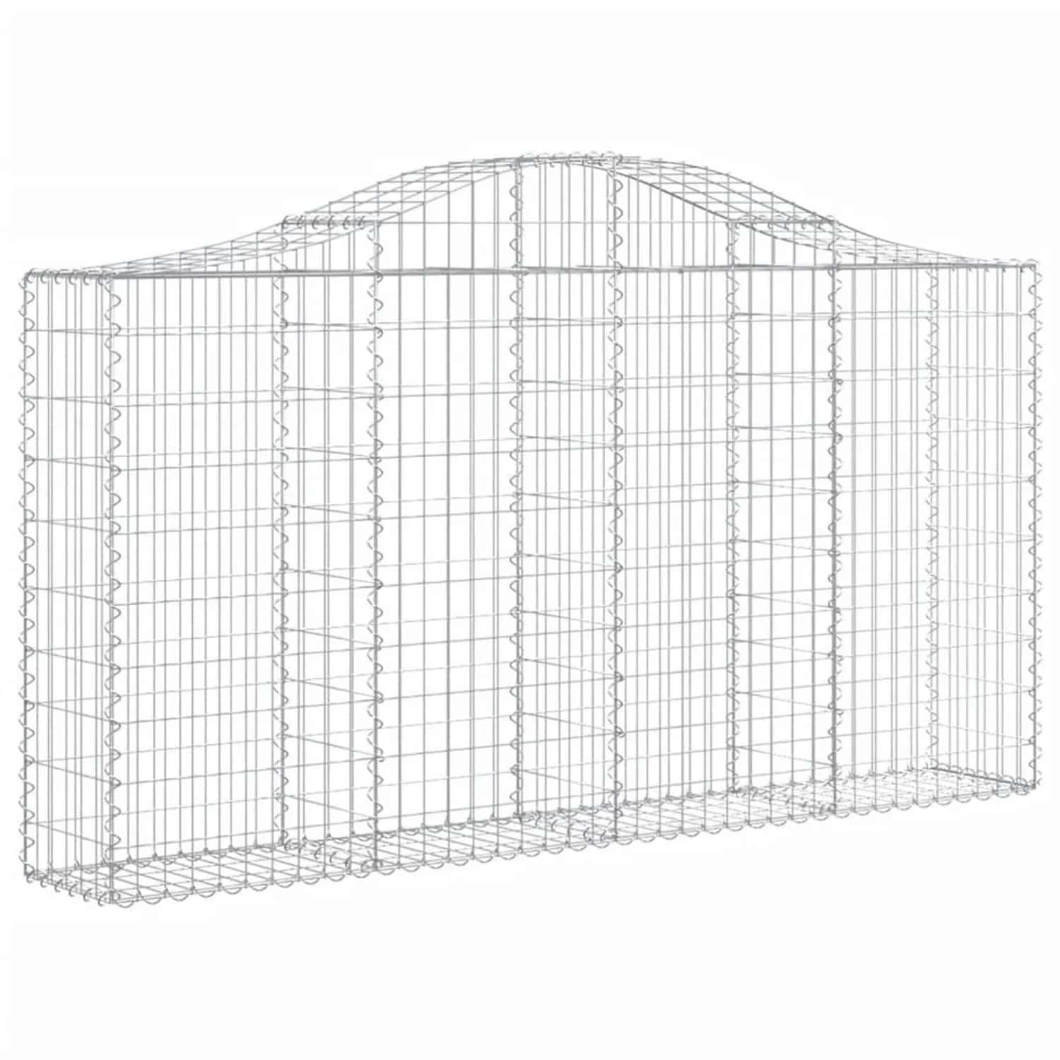 vidaXL Gabionen mit Hochbogen 4 Stk 200x30x100/120cm Verzinktes Eisen 3145432
