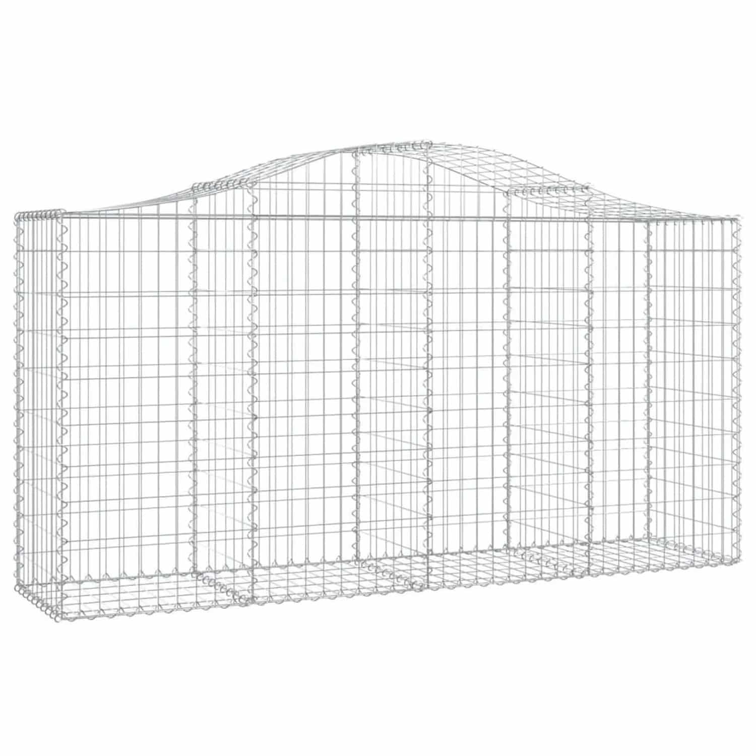 vidaXL Gabionen mit Hochbogen 4 Stk 200x50x100/120cm Verzinktes Eisen 3145642