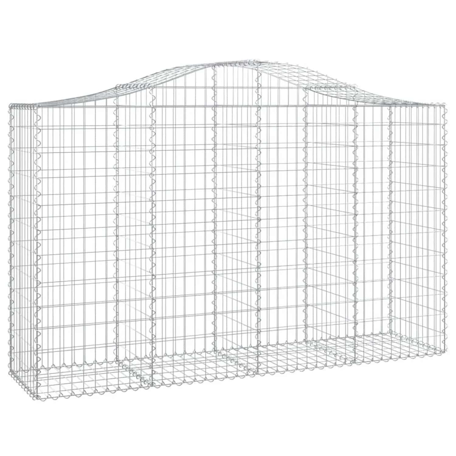 vidaXL Gabionen mit Hochbogen 4 Stk 200x50x120/140cm Verzinktes Eisen 3145663