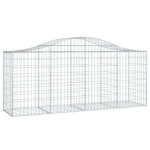 vidaXL Gabionen mit Hochbogen 4 Stk 200x50x80/100 cm Verzinktes Eisen 3145621