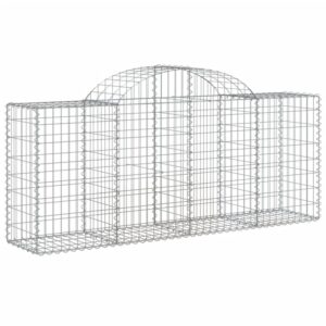 vidaXL Gabionen mit Hochbogen 4 Stk 200x50x80/100 cm Verzinktes Eisen 3146301
