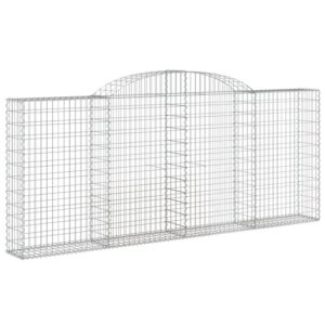 vidaXL Gabionen mit Hochbogen 4 Stk 300x30x120/140cm Verzinktes Eisen 3146541