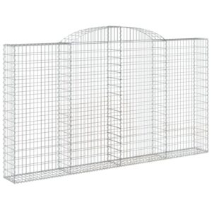 vidaXL Gabionen mit Hochbogen 4 Stk 300x30x160/180cm Verzinktes Eisen 3146577