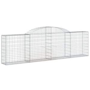 vidaXL Gabionen mit Hochbogen 4 Stk 300x30x80/100 cm Verzinktes Eisen 3146505