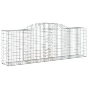 vidaXL Gabionen mit Hochbogen 4 Stk 300x50x100/120cm Verzinktes Eisen 3146703