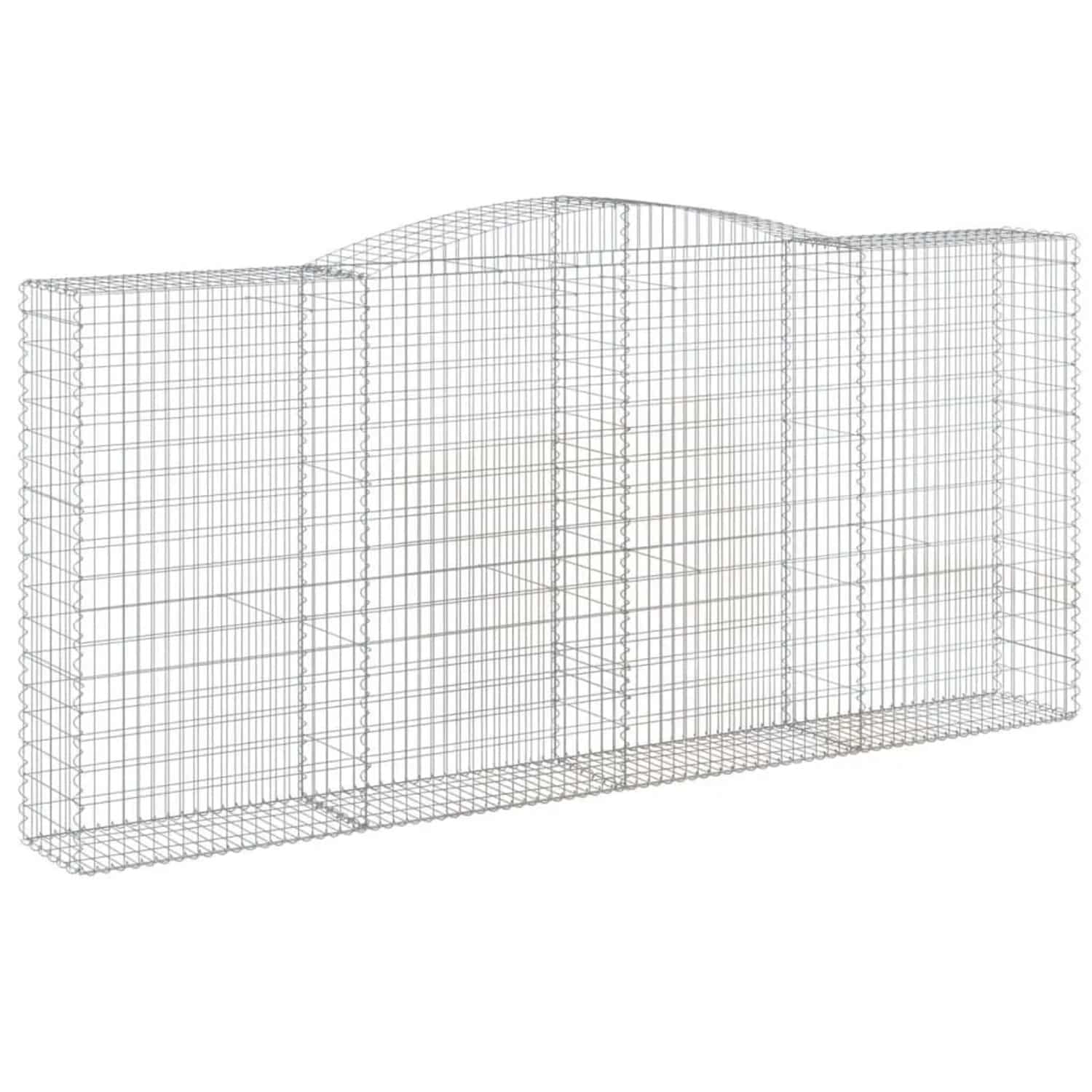 vidaXL Gabionen mit Hochbogen 4 Stk 400x50x180/200cm Verzinktes Eisen 3147050