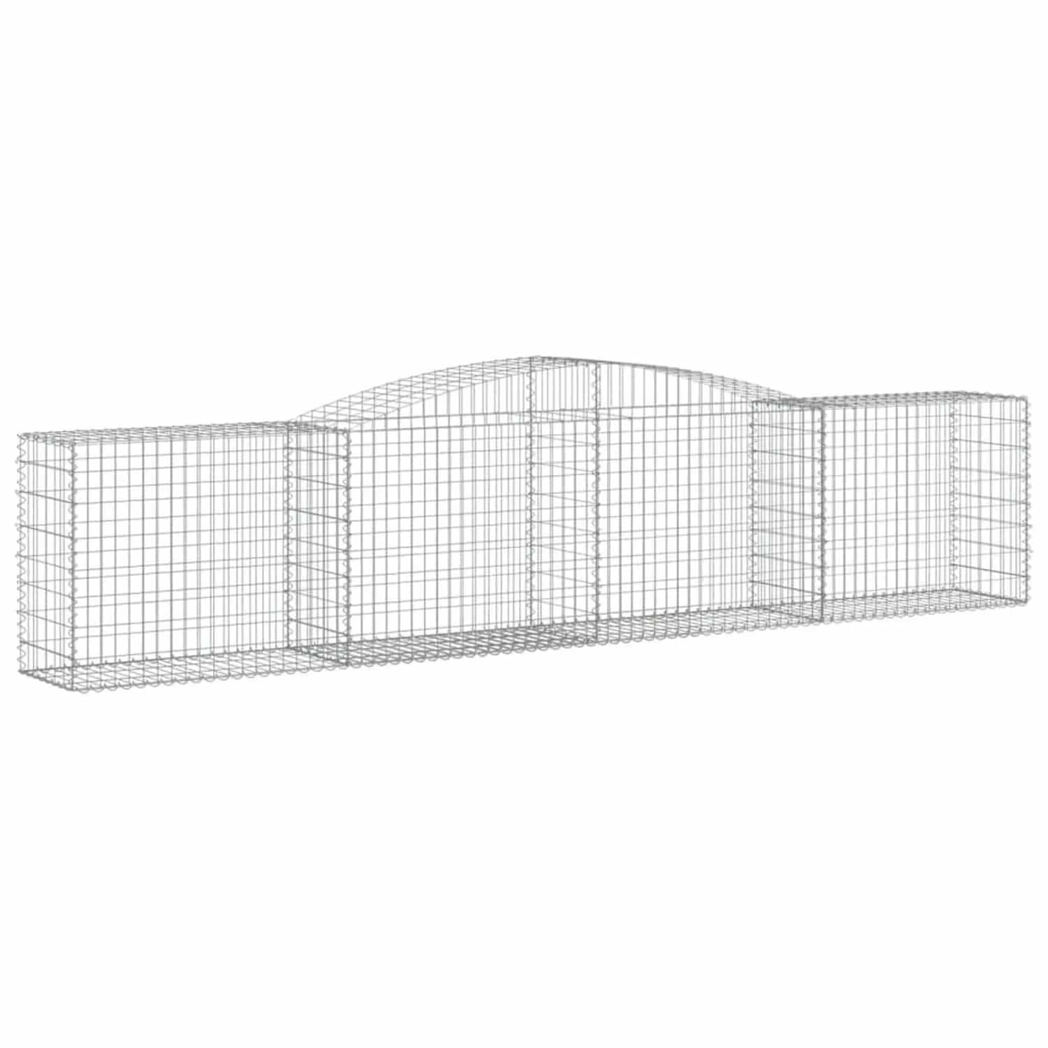 vidaXL Gabionen mit Hochbogen 4 Stk 400x50x80/100cm Verzinktes Eisen 3146985