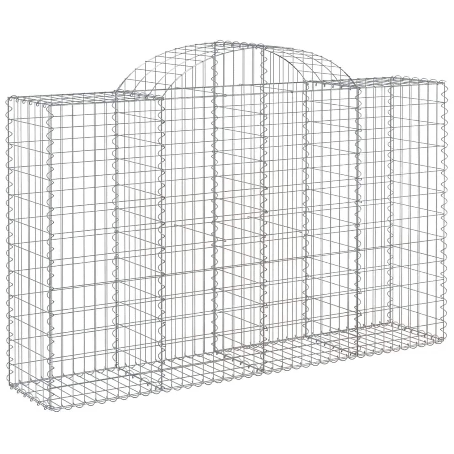 vidaXL Gabionen mit Hochbogen 40 Stk 200x50x120/140cm Verzinktes Eisen 3146359