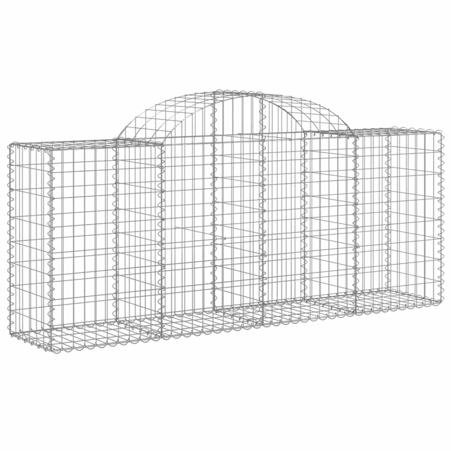 vidaXL Gabionen mit Hochbogen 40 Stk 200x50x80/100cm Verzinktes Eisen 3146317