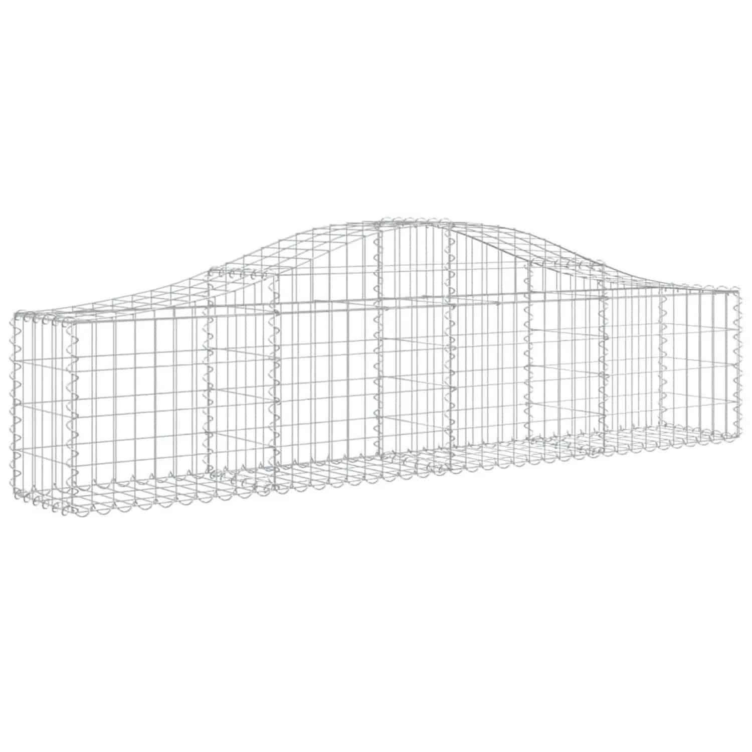 vidaXL Gabionen mit Hochbogen 5 Stk 200x30x40/60 cm Verzinktes Eisen 3145370