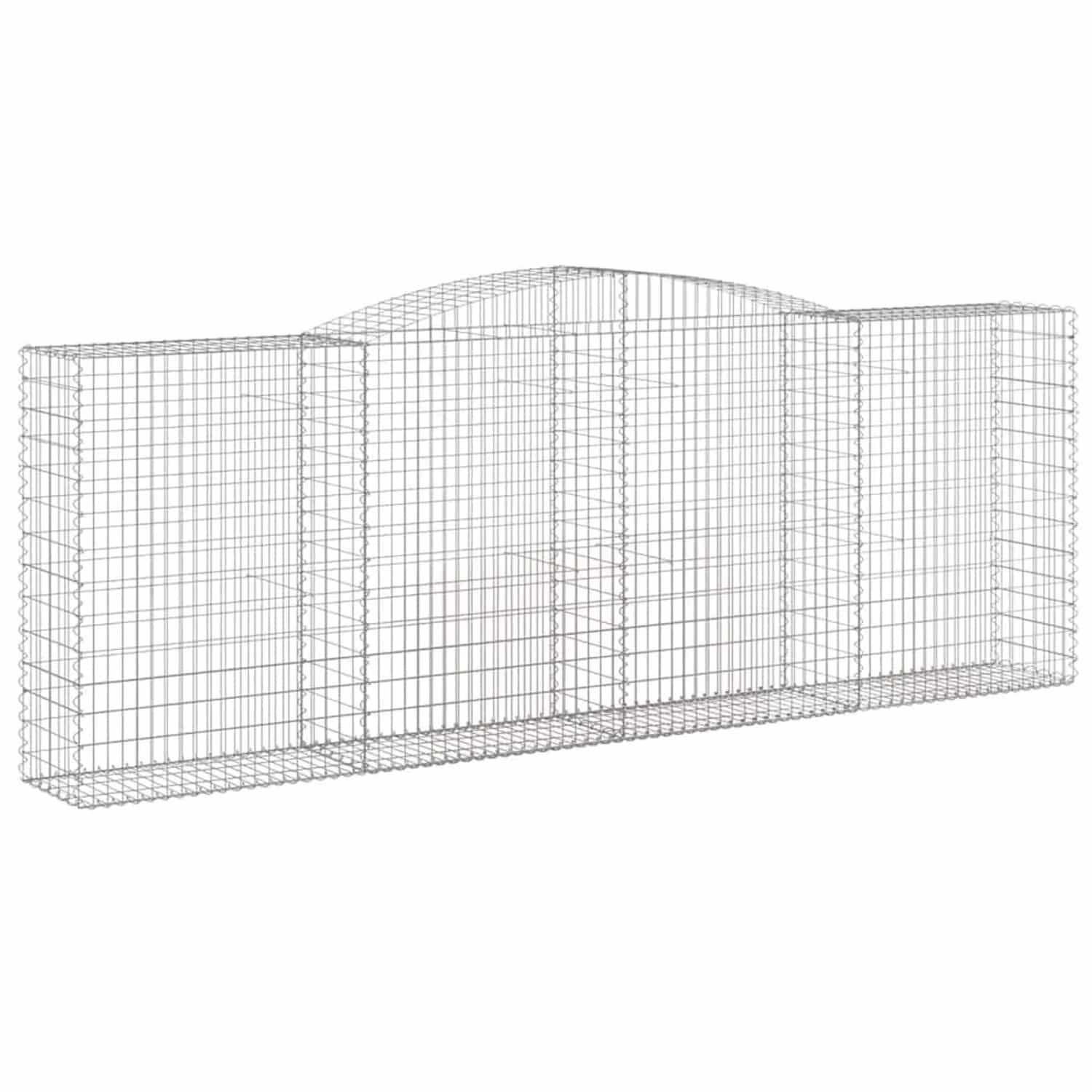 vidaXL Gabionen mit Hochbogen 5 Stk 400x50x140/160cm Verzinktes Eisen 3147025