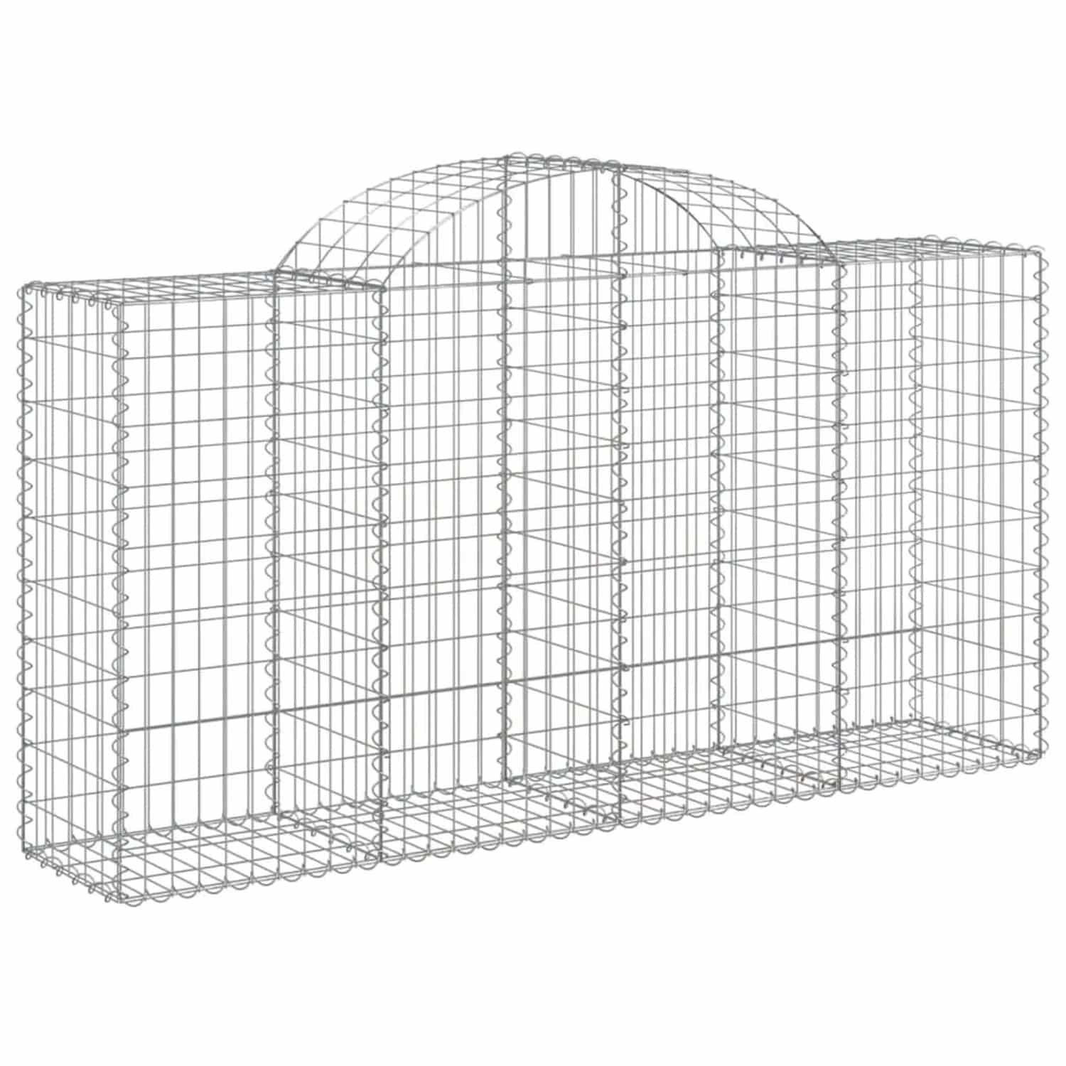 vidaXL Gabionen mit Hochbogen 50 Stk 200x50x100/120cm Verzinktes Eisen 3146339