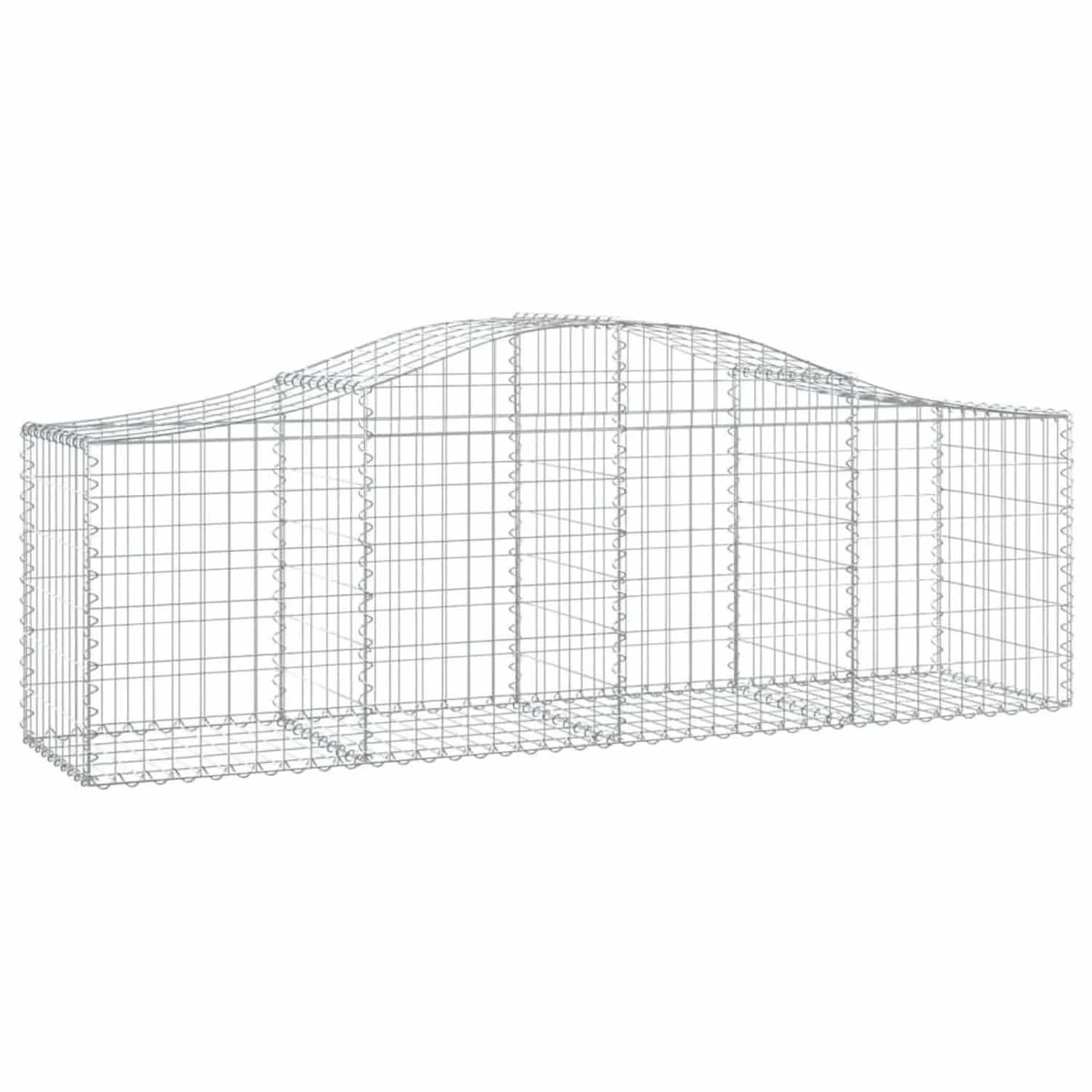 vidaXL Gabionen mit Hochbogen 50 Stk 200x50x60/80 cm Verzinktes Eisen 3145617