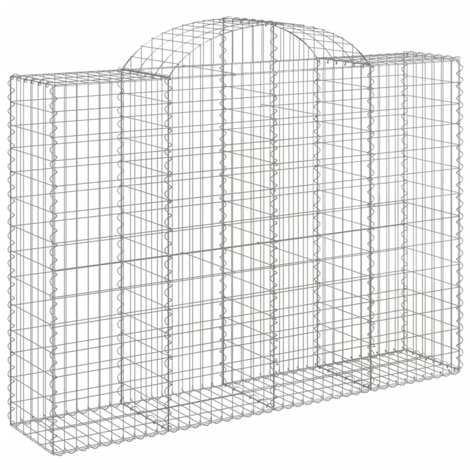 vidaXL Gabionen mit Hochbogen 6 Stk 200x50x140/160cm Verzinktes Eisen 3146366