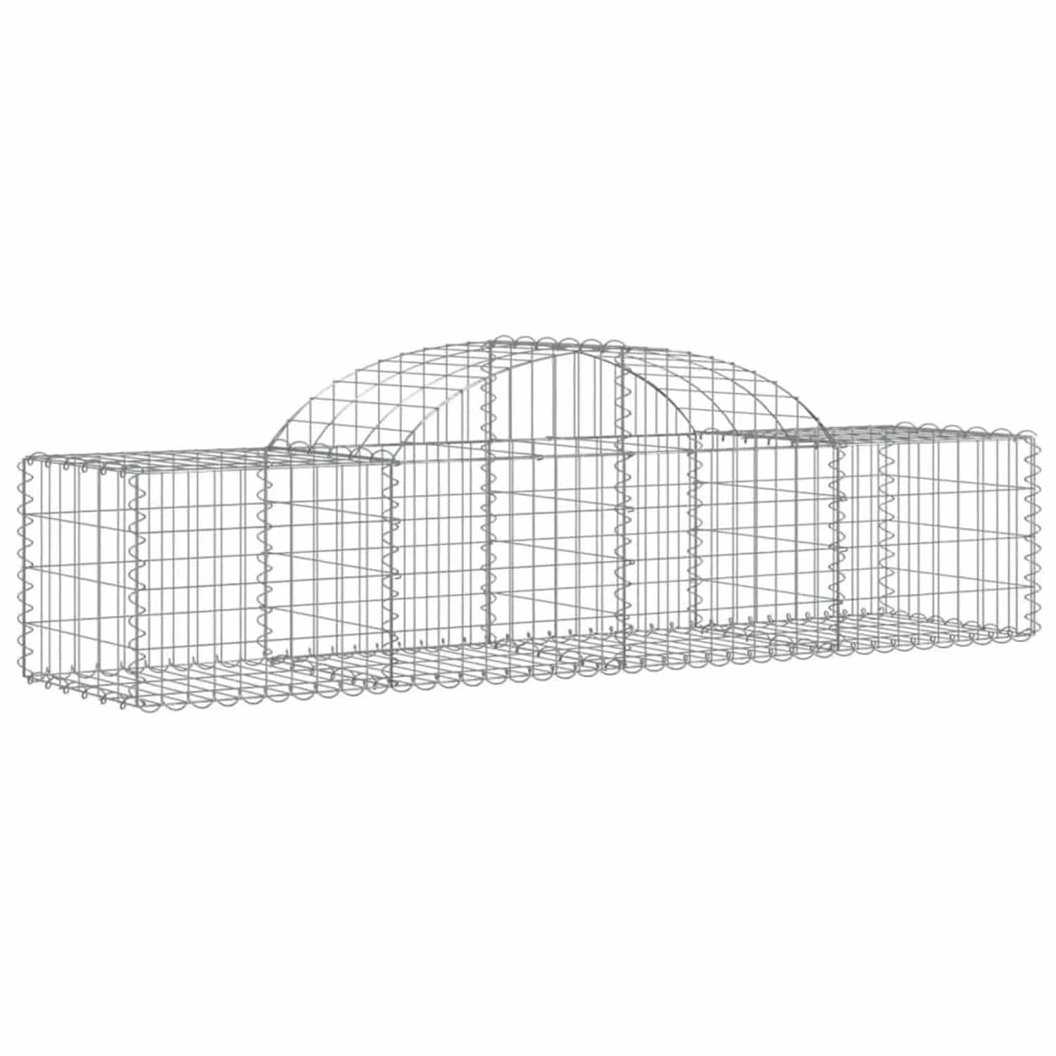vidaXL Gabionen mit Hochbogen 6 Stk 200x50x40/60 cm Verzinktes Eisen 3146261