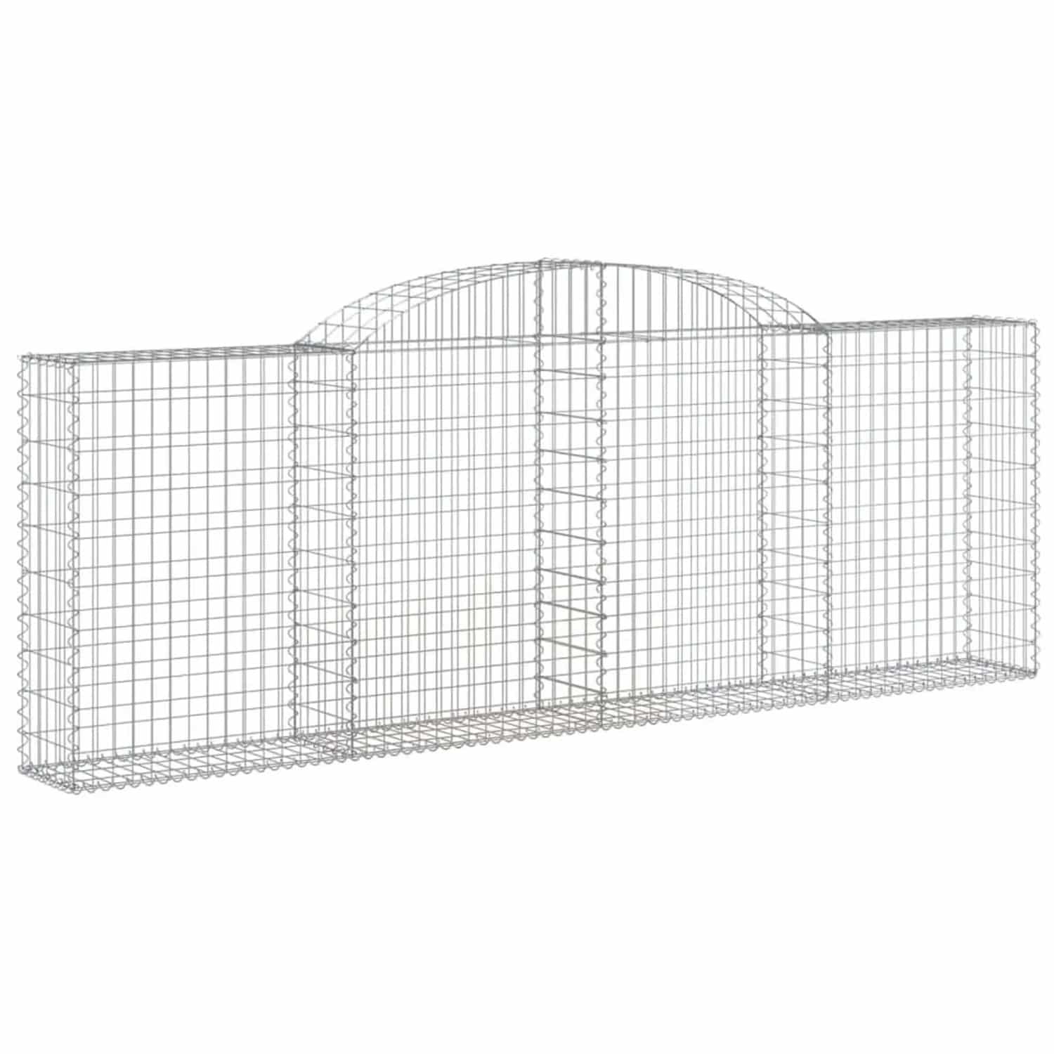 vidaXL Gabionen mit Hochbogen 6 Stk 300x30x100/120cm Verzinktes Eisen 3146525