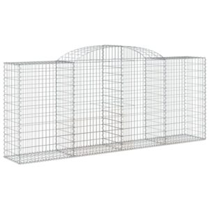 vidaXL Gabionen mit Hochbogen 6 Stk 300x50x120/140cm Verzinktes Eisen 3146723