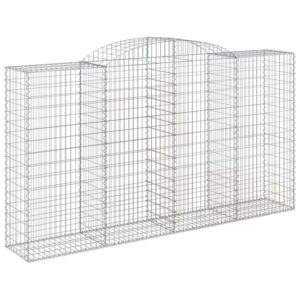 vidaXL Gabionen mit Hochbogen 6 Stk 300x50x160/180cm Verzinktes Eisen 3146759