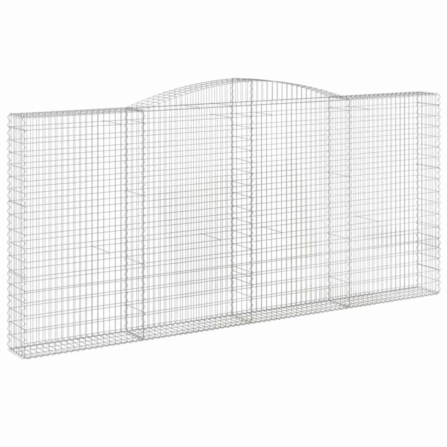 vidaXL Gabionen mit Hochbogen 6 Stk 400x30x180/200cm Verzinktes Eisen 3146922