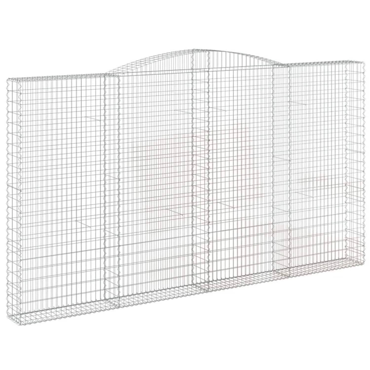 vidaXL Gabionen mit Hochbogen 6 Stk 400x30x220/240cm Verzinktes Eisen 3146948