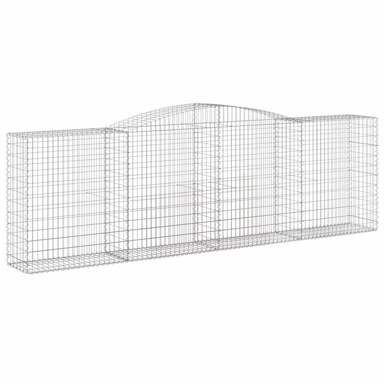 vidaXL Gabionen mit Hochbogen 6 Stk 400x50x120/140cm Verzinktes Eisen 3147013