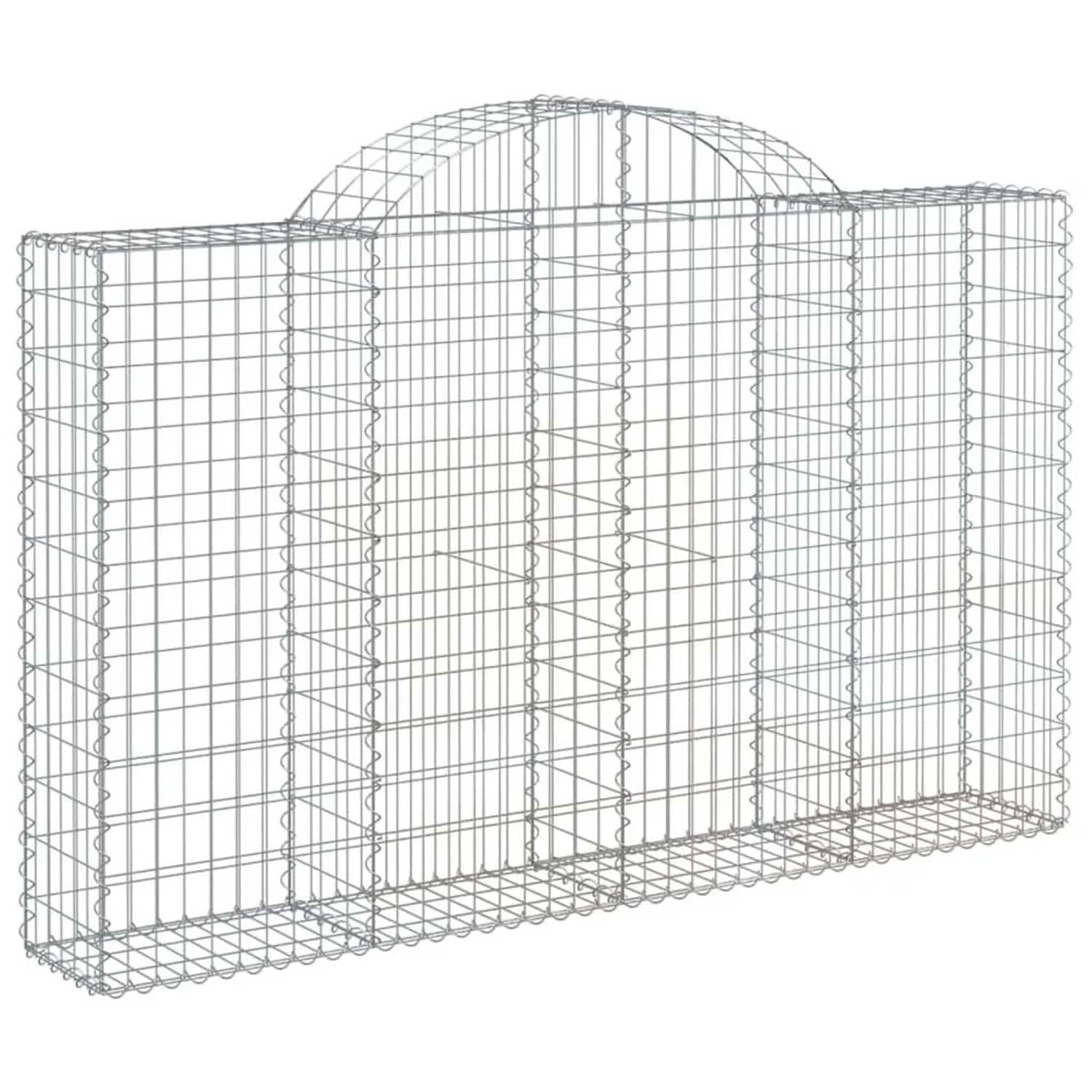 vidaXL Gabionen mit Hochbogen 7 Stk 200x30x120/140cm Verzinktes Eisen 3146136