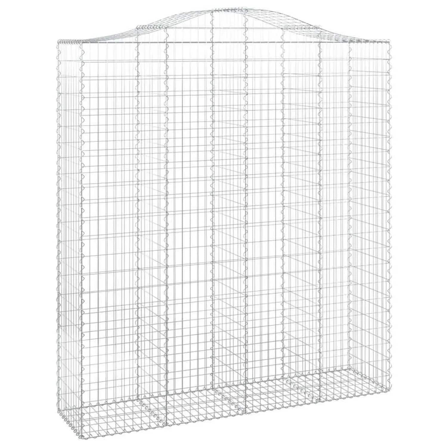 vidaXL Gabionen mit Hochbogen 7 Stk 200x50x220/240cm Verzinktes Eisen 3145771