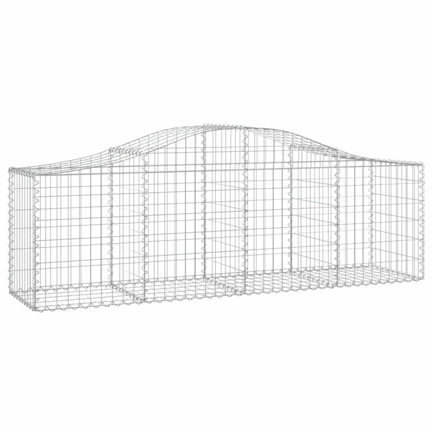vidaXL Gabionen mit Hochbogen 7 Stk 200x50x60/80 cm Verzinktes Eisen 3145603